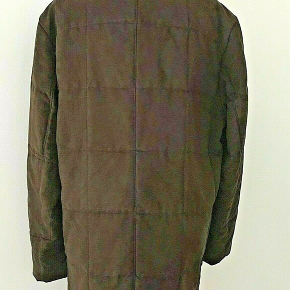 BLACK SAKS FIFTH AVE Size Medium Brown Soft Microfiber Suede Coat Lined Pockets - Picture 3 of 10